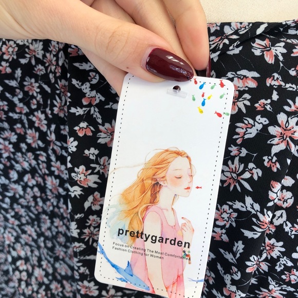 PRETTYGARDEN Women's Long Sleeve Vintage Wrap Dress Floral Print V-Neck e101-2 - Picture 8 of 8